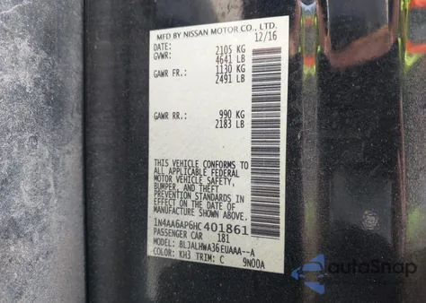 2017 Nissan Maxima 3.5 Platinum from USA, damaged, VIN 1N4AA6AP6HC401861